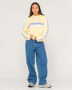 White Lines Crew Neck Knit