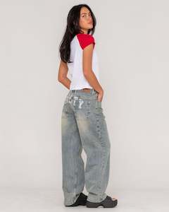 Womens Pants: Norty Bethany Baggy Low Rise Jean