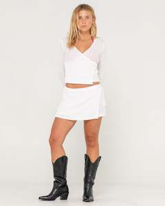 I Kissed A Pearl Lace Mini Skirt