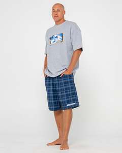 Mens: Plaid Daddy 22" Elastic Waist Boardshort
