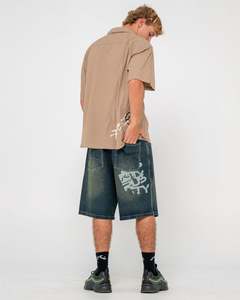 Mens Bottoms: Stone Cold Printed 22" Baggy Jort