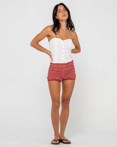 Mandy Button Up Strapless Top