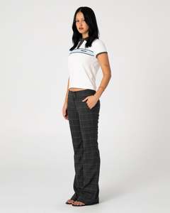 Plaid Mummy Low Rise Suit Pant