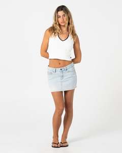 Mavericks Low Rise Mini Denim Skirt