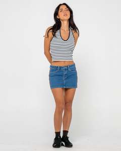 Flip Mommy Low Rise Mini Denim Skirt