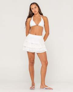 Womens Mini Skirts: Ra Ra Rusty Ruffle Mini Skirt