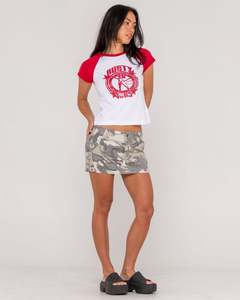 Womens Mini Skirts: Camo-Mile Cargo Mini Skirt
