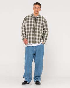 Mens Outerwear: Zeal Zip Through Plaid Overshirt
