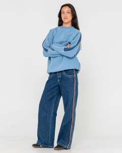 Womens Tops: Two Timer Panelled Crew Fleece