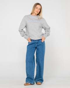 Womens Tops: R Essential Oversized Crew Fleece