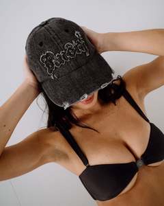 Roxanne Distressed Denim Dad Cap