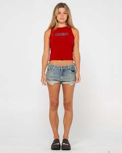 Womens Bottoms: Norty Pheonix Low Rise Denim Mini Short