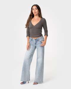 Womens: Lori Super Low Rise Wide Leg Jean