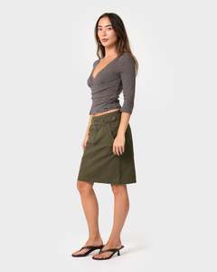 Womens: Feebee Low Rise Midi Skirt