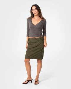 Womens: Rikki Stripe Vee Neck  Top