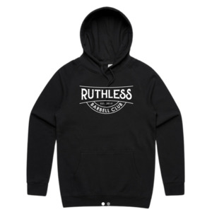 Products: RBC Long Logo Hoodie Ruthless Barbell Clu