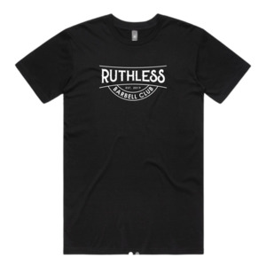 Products: RBC Long Logo T-Shirt Ruthless Barbell Clu