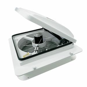 Vents: Maxxair Maxfan Plus with Thermostat and Manual Lift.