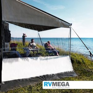 End Walls Privacy Screens: Thule Rain Blocker Side For 1200 Caravan Bag Awning