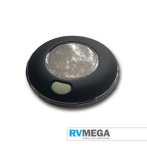 Lighting: Round Interior Light with Switch Natural White - Matte Black