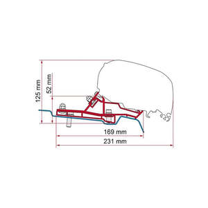 Awning Spare Parts: Fiamma Brackets 340cm For H2L3 Ford Transit 98655Z189 Right Hand Drive