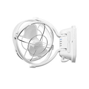 12v Cooling Fans: White Caframo Sirocco II 7" Fan with 360 Degree Gimbal 12/24V