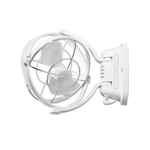 12v Cooling Fans: White Caframo Sirocco II 7" Fan with 360 Degree Gimbal 12/24V