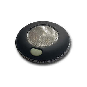 Lighting: Round Interior Light with Switch Warm White - Matte Black