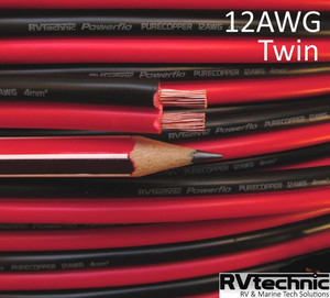 Products: 12AWG, Twin core, 30 Amp, 105degC PVC, Pure Copper, Red+Black (qty in 10cm) RVtechnic RV&Marine