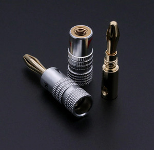 Products: Banana Plugs Pair, High quality, 24K Gold plated, Aluminium shell, Nakamichi RVtechnic RV&Marine