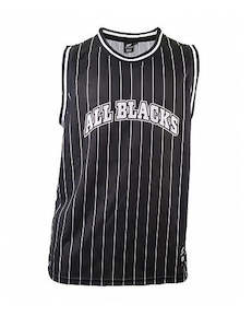 Rugby: All Blacks Men's Striped Basketball Singlet