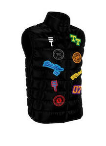 Mens Jackets: Triple Threat Logo Puffer Vest Black