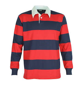 Striped Long Sleeve Rugby Jersey Navy/Red