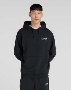 New Balance Linear Graphic French Terry Hoodie Black