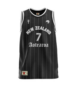 Mens T Shirts Polos: Triple Threat Kiwi Aotearoa Singlet Black