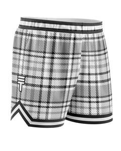 Kids: Triple Threat Kids Tartan Basketball Short Black & White