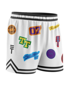 Triple Threat Kids Logo Basketball Short White