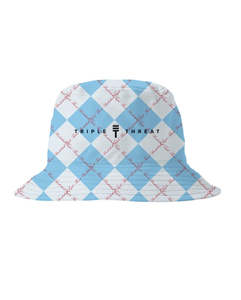 Triple Threat Diamond Bucket Hat Blue/White