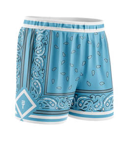 Mens Shorts: Triple Threat Paisley Short Carolina Blue