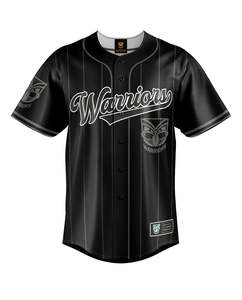 Warriors NRL Blackout Baseball Shirt