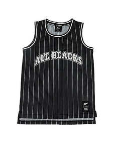 Rugby: All Blacks Kids Mesh Stripe Basketball Singlet