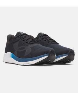 Mens: Under Armour Men's Big Logo Charged Pursuit 4 Shoe Black/Blue/Anthracite