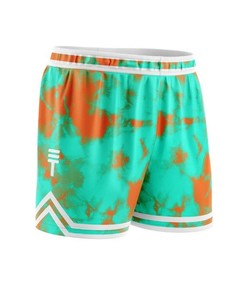 Triple Threat Kids Tie Dye Basketball Short Teal/Orange