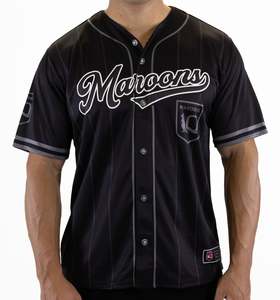 Mens: QLD Maroons 'Blackout' Baseball Shirt