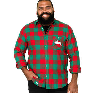 Mens: South Sydney Rabbitohs NRL Lumberjack Flannel Shirt