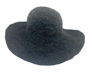 Crochet Hat Garden Lady Black