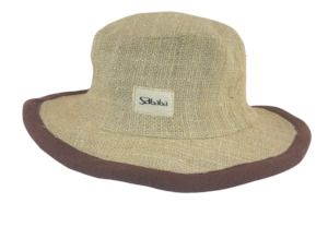 Fisherman: Hemp Hat Classic Design white Color with brown border