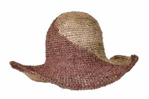 Crochet Hat: Nature Lady Spiral Chocolate Crochet Hat pure Hemp