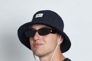 Bucket Earth Wave Black  Hemp Hat