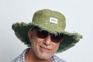 Woven Hand Loomed: Fisherman Hemp Hat Hybrid Green